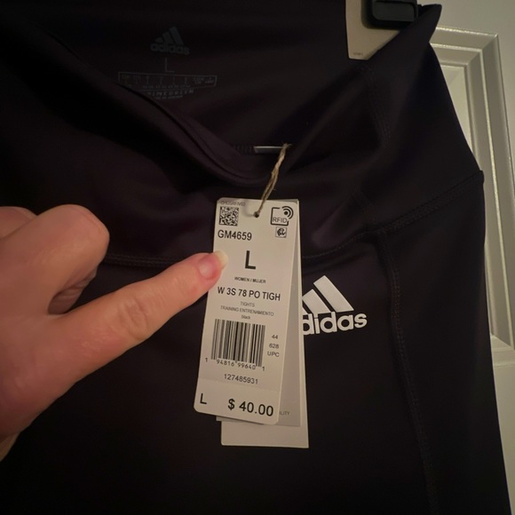 New Adidas Leggings Women’s Large Training Tights 7/8 length Highrise PrimeGreen - Picture 9 of 11